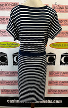 Load image into Gallery viewer, Navy Striped T-Shirt Dress (Size L)