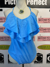 Load image into Gallery viewer, Ocean Blue Ruffled One Piece Swimsuit (Size 16)