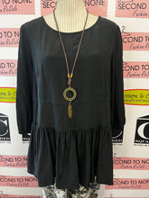 Cargar imagen en el visor de la galería, Comrags Black Patchwork Blouse (Size L)
