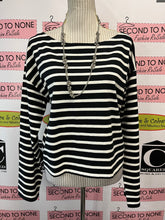 Load image into Gallery viewer, J. Crew Crop Fit B&W Stripe Top (Size L)