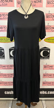 Cargar imagen en el visor de la galería, Made In Turkey Black Maxi Dress (Size 14)