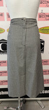 Load image into Gallery viewer, Vintage B&W Gingham Jacket & Skirt Set (Size L/XL)