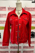 Cargar imagen en el visor de la galería, Northern Reflections Red Denim Jacket (Size L)