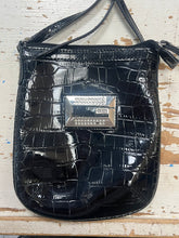 Load image into Gallery viewer, Black Faux Alligator Guess Crossbody