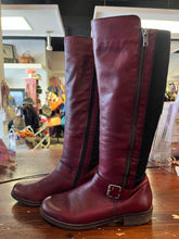 Load image into Gallery viewer, Red Leather Double Zipper Boots (Size 7)