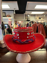 Cargar imagen en el visor de la galería, *AS IS* Bedazzled Red Felt Hat