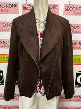 Cargar imagen en el visor de la galería, Chocolate Brown Asymmetrical Jacket (Size M)