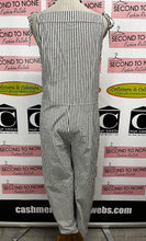 Cargar imagen en el visor de la galería, Blue & White Cotton Striped Jumpsuit (Size XL)