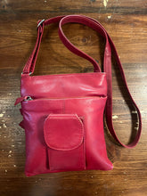 Cargar imagen en el visor de la galería, Red Leather Crossbody Purse