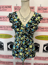 Charger l'image dans la galerie, 2000s Printed V-Neck Blouse (Size L)