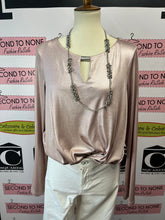 Load image into Gallery viewer, Frank Lyman Rose Shimmer Draped Blouse (Size 10)