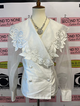 Load image into Gallery viewer, Vintage Double Breasted Shawl Collar Blouse (Size 14)