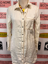 Cargar imagen en el visor de la galería, Ivory Linen Blend T-Shirt Dress (Size S)
