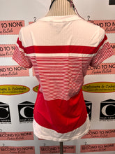 Cargar imagen en el visor de la galería, Ralph Lauren Red & White Stripe T-Shirt (Size M)