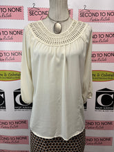 Load image into Gallery viewer, Sheer Ivory Blouse (Size L)