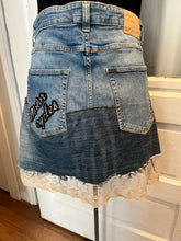 Load image into Gallery viewer, Upcycled Harley Davidson Patch Skirt (Size Medium)