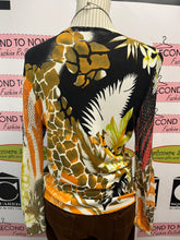 Load image into Gallery viewer, Bold Print Netted Sleeve Blouse (Size M)