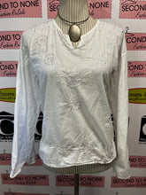 Cargar imagen en el visor de la galería, 100% Cotton White Sequin Blouse (Size L/XL)