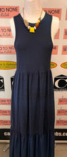 Cargar imagen en el visor de la galería, Desigual Navy Blue Eyelet Lace Maxi Dress (Size L)