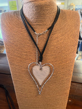 Load image into Gallery viewer, Long Colored Heart in Silver Necklace (2 Colors)