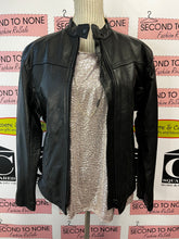 Cargar imagen en el visor de la galería, Black Genuine Leather Motorcycle Jacket (Size M)