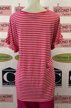 Load image into Gallery viewer, Striped Flower Embellished Top (2X)