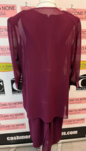 Load image into Gallery viewer, Vintage Burgundy 2pc Dress & Overlay Set (Size 12)