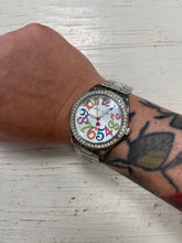 Load image into Gallery viewer, Betsy Johnson Multi Colour Number Rhinestone Watch