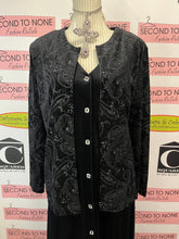 Load image into Gallery viewer, Vintage Black Velvet Glitzy Paisley Jacket (Size 14)