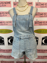 Load image into Gallery viewer, Lightwash Denim Short Overalls (Size S)