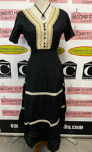 Cargar imagen en el visor de la galería, 100% Cotton Black BOHO Dress