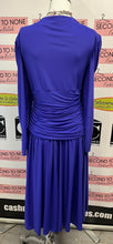 Load image into Gallery viewer, Vintage Indigo Draped Appliqué Dress (Size M/L)
