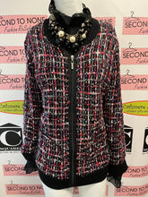 Charger l'image dans la galerie, Ribbon Knit Bomber Jacket (Size L)