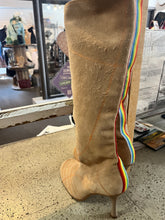 Load image into Gallery viewer, Rainbow Ribbon Suede High Boots (Size 7)