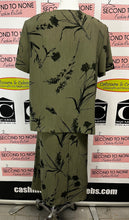Load image into Gallery viewer, Vintage Olive & Black Printed Skirt & Shirt Set (Size L/XL)