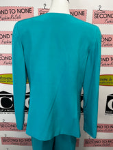 Load image into Gallery viewer, Vintage Shomi 100% Silk Teal Pant Suit Set (Size 10)