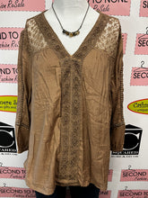 Charger l'image dans la galerie, Cocoa Brown Boho Lace Top (Size M/L)