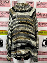 Load image into Gallery viewer, Multi Tone Handknit Poncho (One Size)