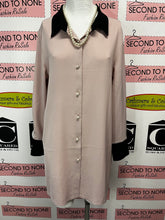 Load image into Gallery viewer, Dusty Rose Pearl Button Shirt Dress (Size S)