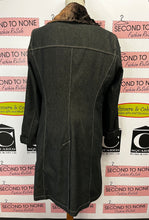 Load image into Gallery viewer, Faux-Fur Trimmed Denim Coat (Size M)