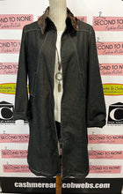 Load image into Gallery viewer, Faux-Fur Trimmed Denim Coat (Size M)