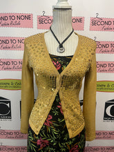 Load image into Gallery viewer, Vintage Gold Sequin Cardigan (Size S)