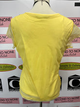 Load image into Gallery viewer, Cleo Petites Yellow-Embroidered Tee (Size L)