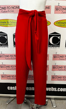 Charger l'image dans la galerie, Joseph Ribkoff Pleated Tie Waist Red Palazzo Pants (Size L/XL)