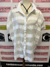 Load image into Gallery viewer, White Burn-Out Button-Front Shirt (Size 1X/2X)