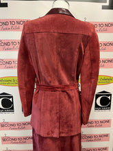Load image into Gallery viewer, Vintage Red Leather & Snake Skin Jacket & Skirt Set (Size 10)
