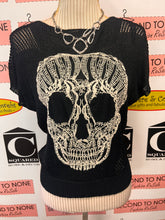 Load image into Gallery viewer, Embroidered Skull Knit Top (Size S/M)