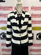 Load image into Gallery viewer, Cartise Black & White Striped Blazer (Size 10)