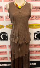 Load image into Gallery viewer, Brown Beaded & Embroidered Tank & Skirt Set (Size M)
