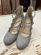 Load image into Gallery viewer, Nine West Grey Bungee Mary Jane Heels (Size 5.5)